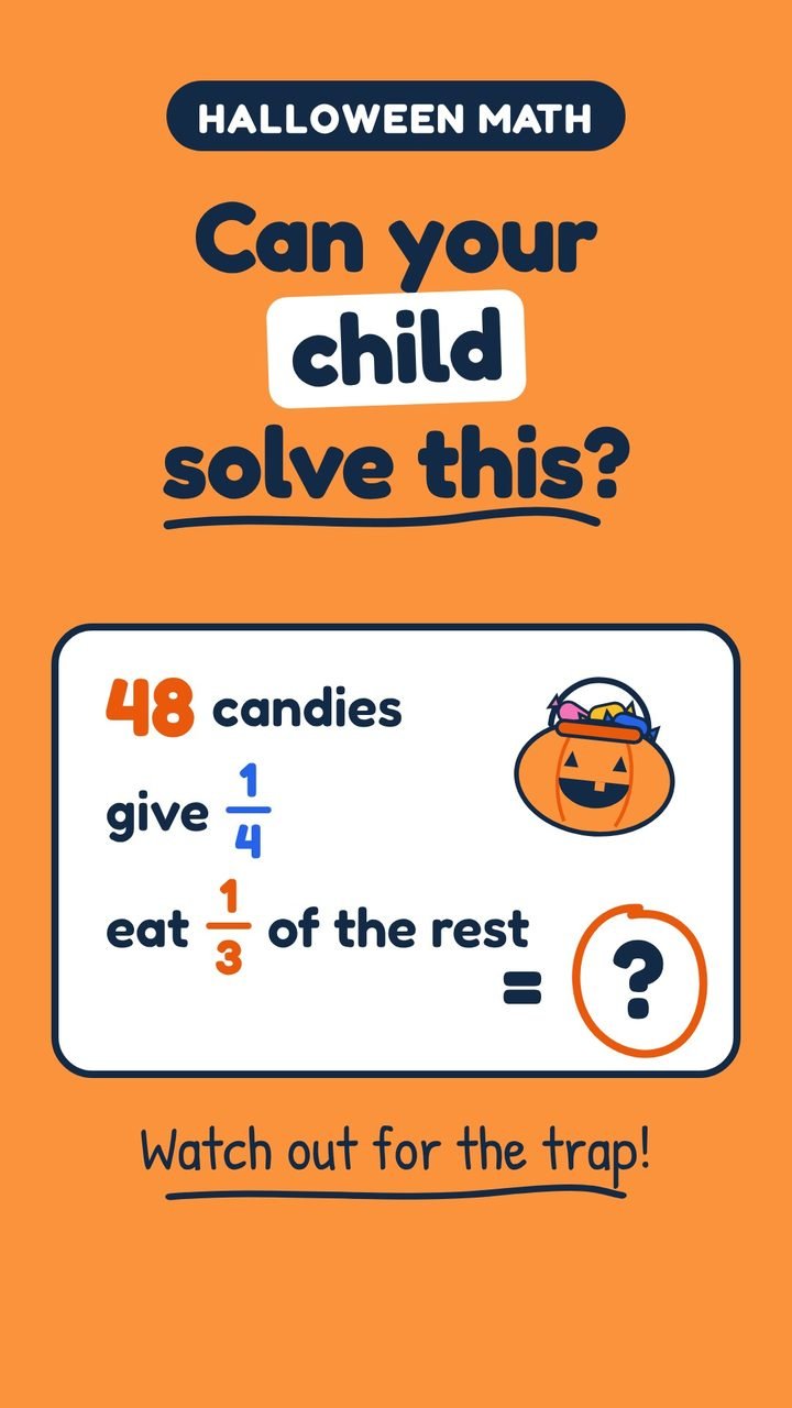 Halloween candy math: can your child solve this fraction puzzle?